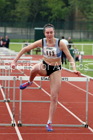 Womens under-20s 100 metres hurdles, 2019 North Eastern Track and Field Champs., Middlesbrough. Photo:  David T. Hewitson/Sports for All Pics